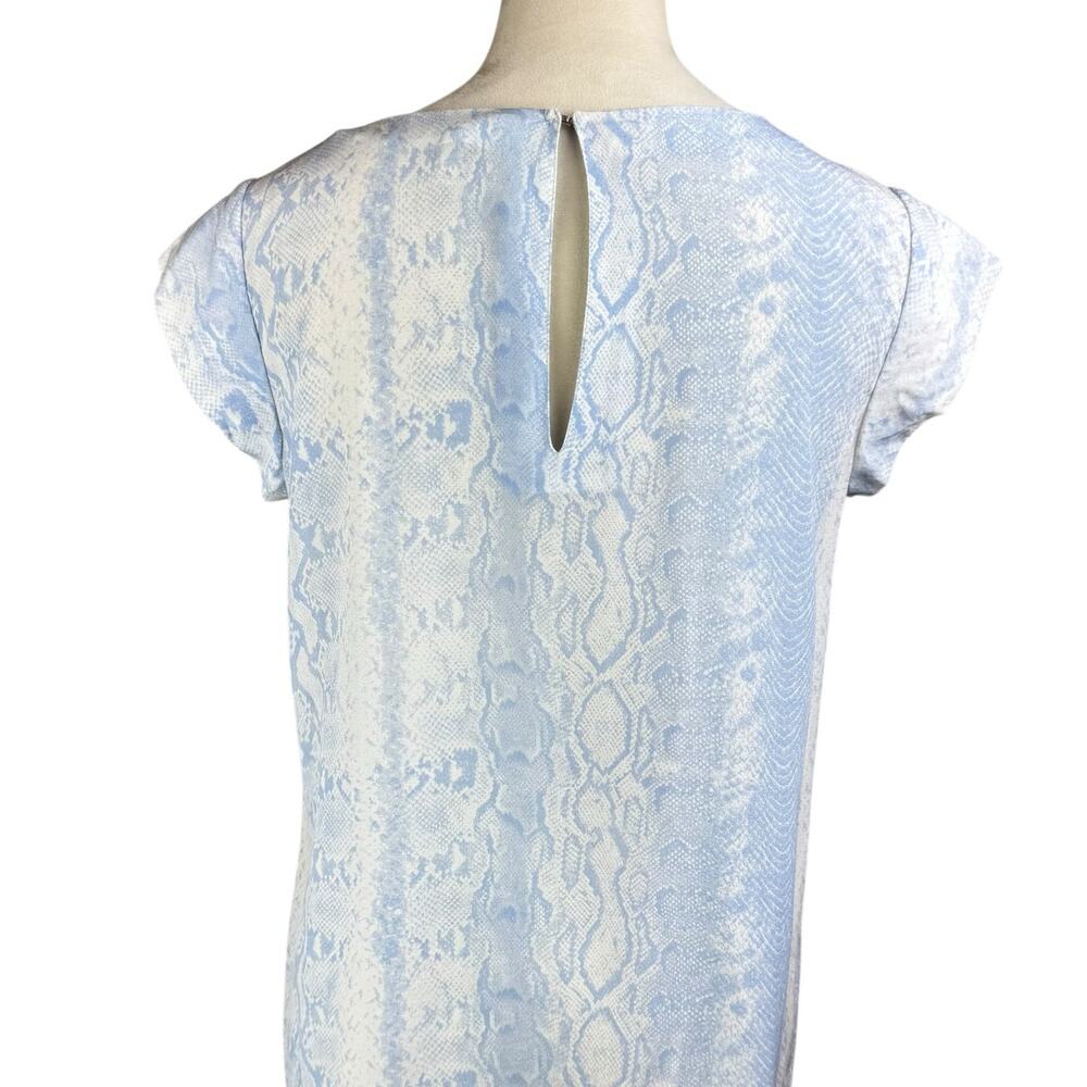 Joie Weaver Light Blue Snake Python Print 100% Silk Lightweight Mini Shift Dress - Picture 8 of 11